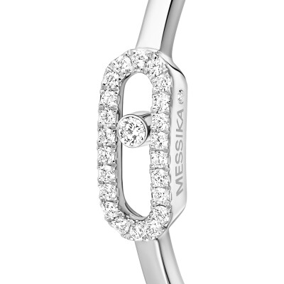 Messika Move Uno hoop earrings, white gold and diamonds, small model