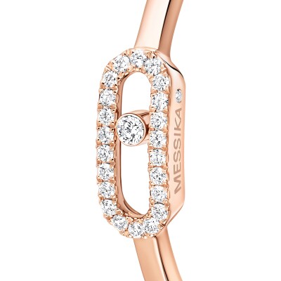 Boucles d'oreilles créoles Messika Move Uno en or rose et diamants