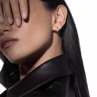 Messika Move Uno mini hoop earrings, pink gold and diamonds