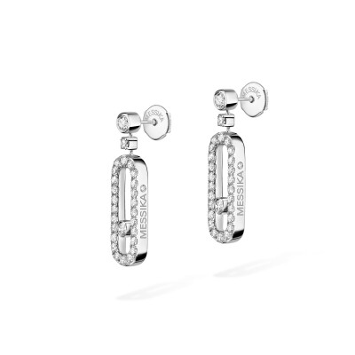 Messika Move Uno sleeper earrings, white gold and diamonds