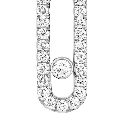 Messika Move Uno sleeper earrings, white gold and diamonds