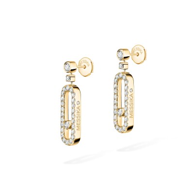 Messika Move Uno sleeper earrings, yellow gold and diamonds