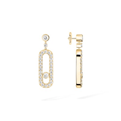 Messika Move Uno sleeper earrings, yellow gold and diamonds