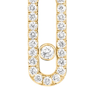 Messika Move Uno sleeper earrings, yellow gold and diamonds