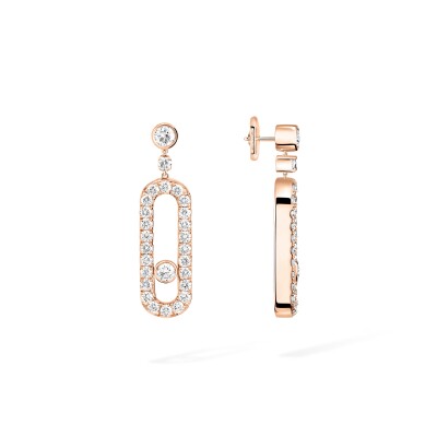 Messika Move Uno sleeper earrings, pink gold and diamonds