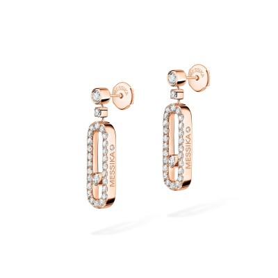 Messika Move Uno sleeper earrings, pink gold and diamonds