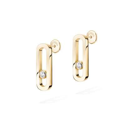 Messika Move Uno earrings, yellow gold and diamonds, large model
