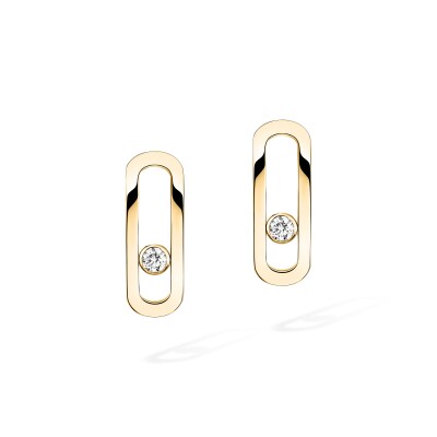 Messika Move Uno earrings, yellow gold and diamonds, large model