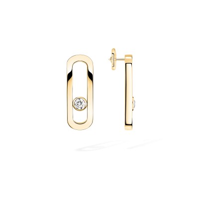 Messika Move Uno earrings, yellow gold and diamonds, large model