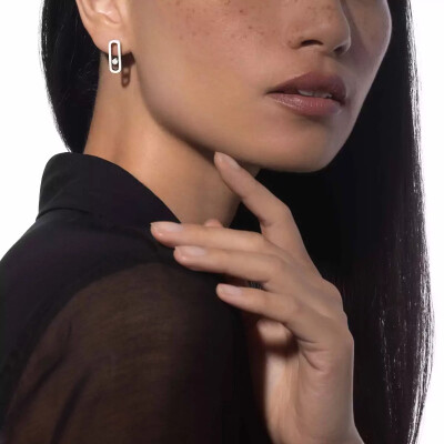 Messika Move Uno earrings, white gold and diamonds, large model