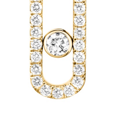 Messika Move Uno earrings, yellow gold and pave diamonds, large model