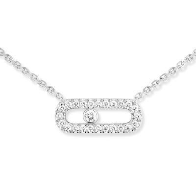 Collier Messika Move Uno pavé en or blanc et diamants