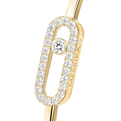 Messika Move Uno bracelet, yellow gold and pave diamonds, medium model