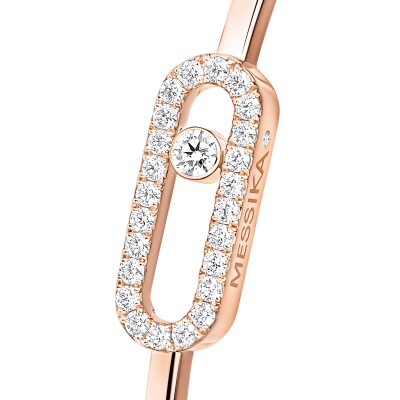 Messika Move Uno bracelet, pink gold and pave diamonds, medium model