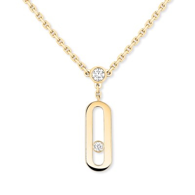 Messika Move Uno 2-rows necklace, yellow gold and diamonds