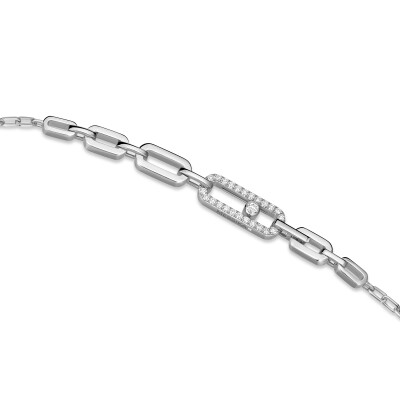 Messika Move Uno long length necklace, white gold and diamonds