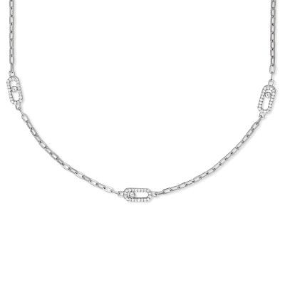 Messika Move Uno long length necklace, white gold and diamonds