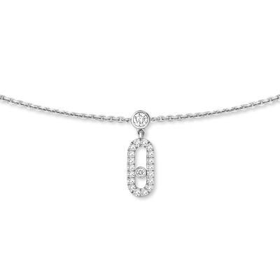 Messika Move Uno Pampille choker necklace, white gold and pave diamonds