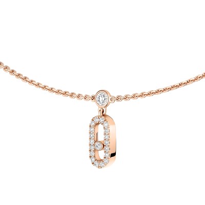 Messika Move Uno Pampille choker necklace, pink gold and pave diamonds