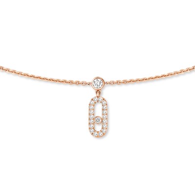 Messika Move Uno Pampille choker necklace, pink gold and pave diamonds