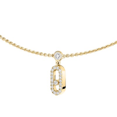 Messika Move Uno Pampille choker necklace, yellow gold and pave diamonds