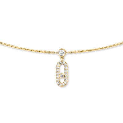 Messika Move Uno Pampille choker necklace, yellow gold and pave diamonds