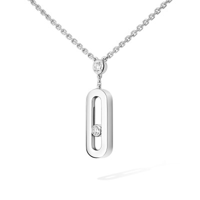 Messika Move Uno long necklace, white gold and diamonds