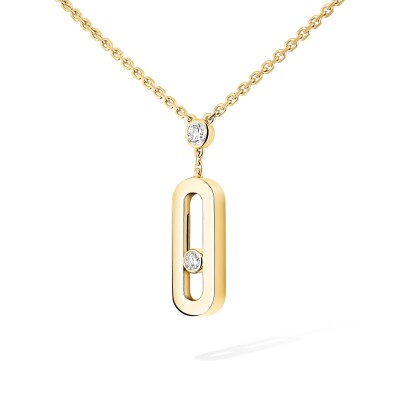 Messika Move Uno long necklace, yellow gold and diamonds