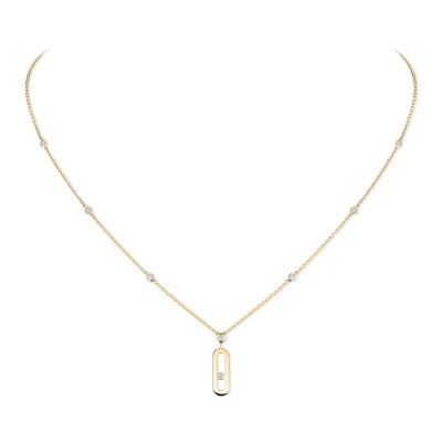 Messika Move Uno long necklace, yellow gold and diamonds