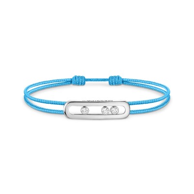 Messika Care(s) blue cord bracelet, white gold and diamonds