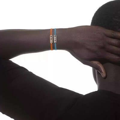 Messika Care(s) blue cord bracelet, white gold and diamonds