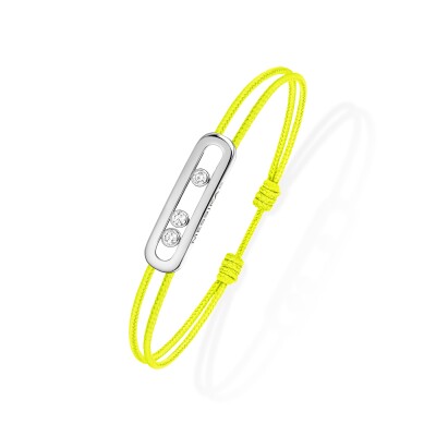 Messika Care(s) yellow cord bracelet, white gold and diamonds