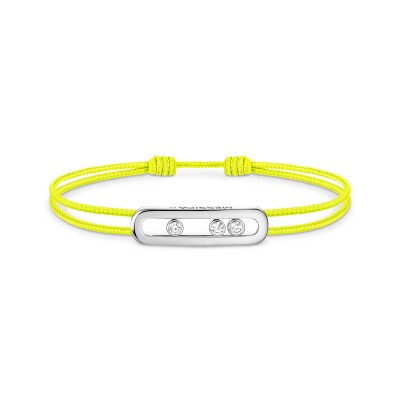 Messika Care(s) yellow cord bracelet, white gold and diamonds
