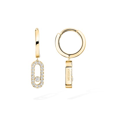 Boucles d'oreilles créoles Messika Move Uno en or jaune et diamants