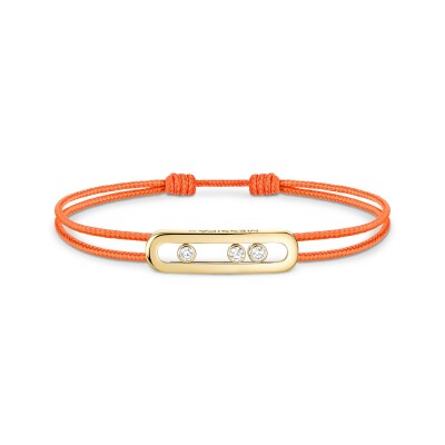 Bracelet cordon Messika Care(s) orange en or jaune et diamants