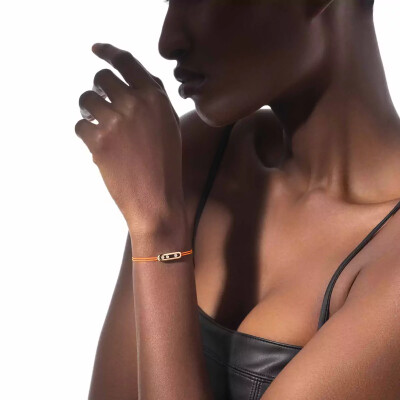 Bracelet cordon Messika Care(s) orange en or jaune et diamants