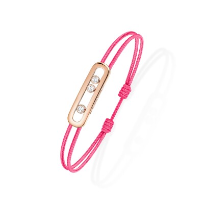 Bracelet cordon Messika Care(s) rose en or rose et diamants