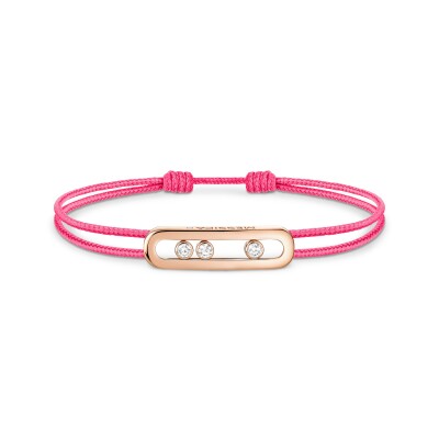 Bracelet cordon Messika Care(s) rose en or rose et diamants