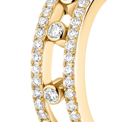 Boucles d'oreilles créoles Messika Move Classique pavées en or jaune et diamants