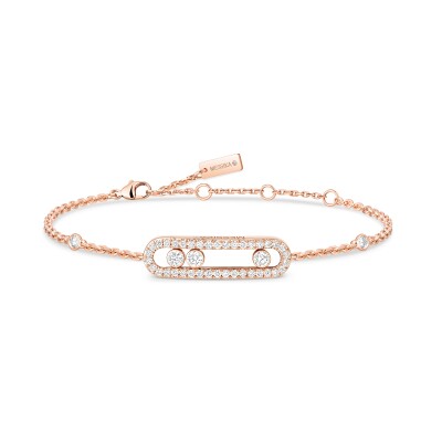 Bracelet Messika Baby Move pavé en or rose et diamants