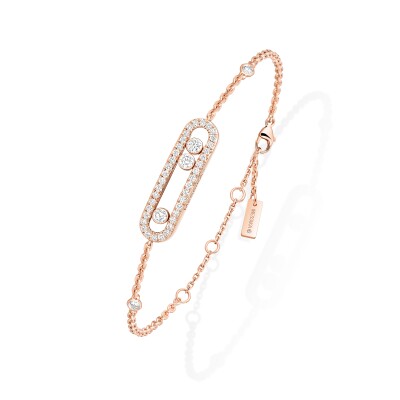Bracelet Messika Baby Move pavé en or rose et diamants