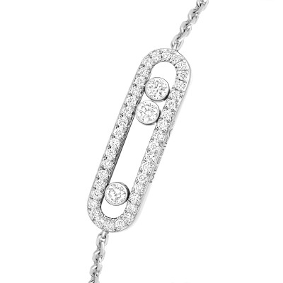 Bracelet Messika Baby Move pavé en or blanc et diamants
