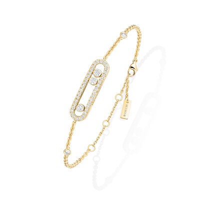 Bracelet Messika Baby Move pavé en or jaune et diamants
