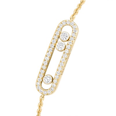 Bracelet Messika Baby Move pavé en or jaune et diamants