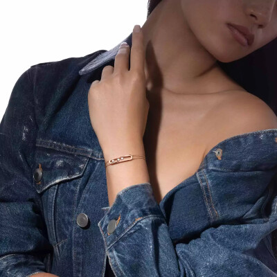 Bracelet Messika Move Classique en or rose et diamants