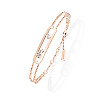 Bracelet Messika Move Classique en or rose et diamants