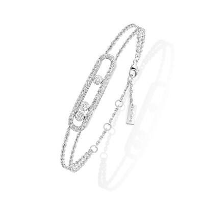 Bracelet Messika Move Classique pavé en or blanc et diamants