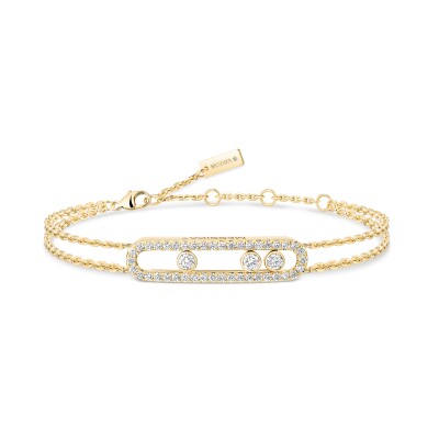 Bracelet Messika Move Classique pavé en or jaune et diamants