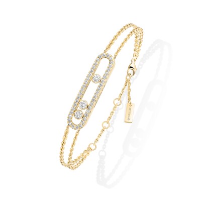Bracelet Messika Move Classique pavé en or jaune et diamants