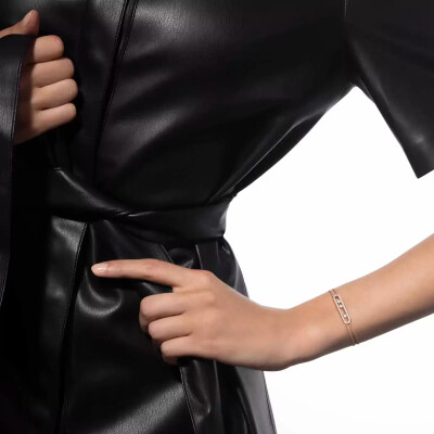 Messika Move Classique bracelet, pink gold and pave diamonds